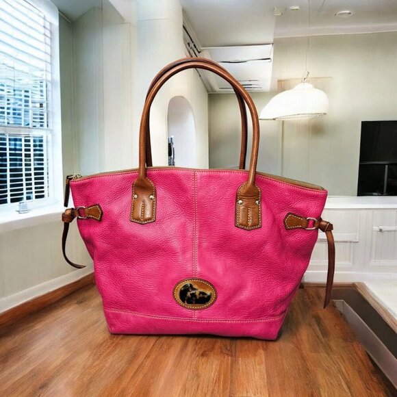 Dooney & Bourke Fairfield Champosa Pink Leather Tote Satchel Shoulder Handbag - Picture 1 of 13
